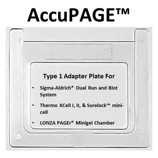 AccuPAGE™ Precast Gel Adapter Plate - Type 1, for Sigma-Aldrich Duo run, Thermo Xcell & SureLock and LONZA PAGEr